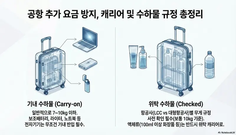 항공사별 수화물 규정