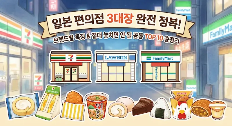 일본 편의점 유명브랜드 3개
