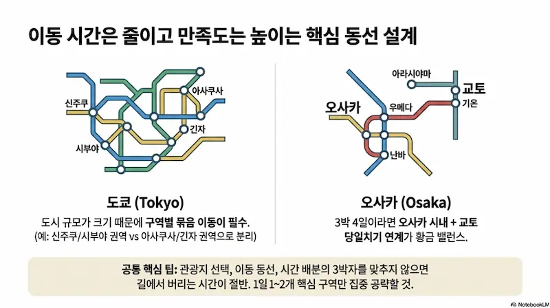 일본 자유여행 계획 동선 설계