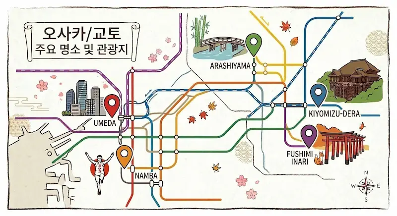 오사카 3박4일 여행 주요 관광지