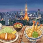 도쿄 튀긴 음식들